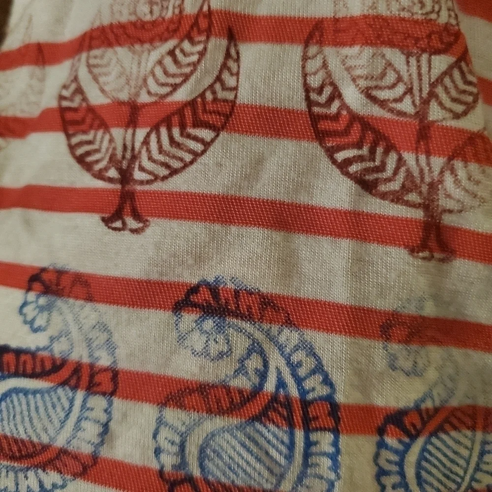 Free People Tank Stripes Peplum Orange Whi…